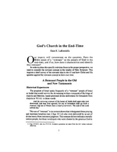 God’s Church In The End-Time